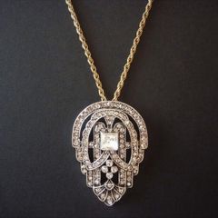 Vintage Art Deco Style Crystal PENDANT ONLY
