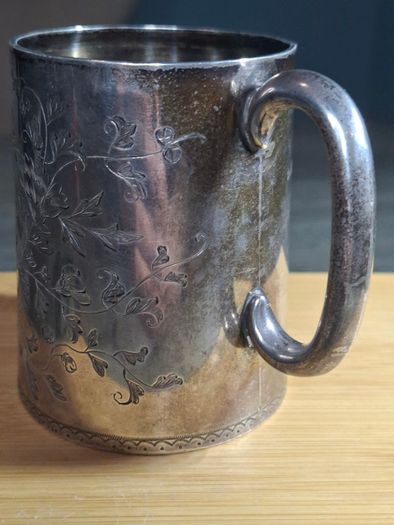 Solid Silver Victorian silver christening mug