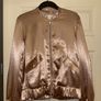 Rose Gold Satin Bomber Jacket Image 2