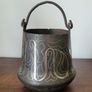 Antique indo-persian bidriware vase & handled pail Image 2