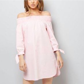 New Look off  shoulder baby pink tunic dress size UK8 EU36 Perfect condition Postage included