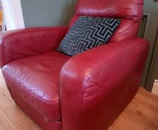 Italsofa Real Leather Armchair, Deep Red