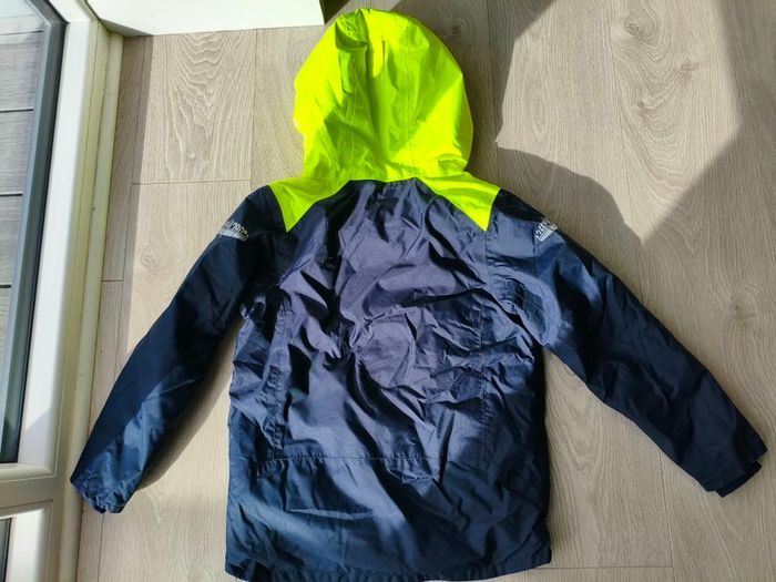 Tribord 3-in-1 kids jacket - navy and neon yellow 8 yrs