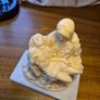Antique La Pieta. Vintage Virgin Mary and Jesus Religious Statue on a marble base. Image 3