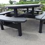 Solid wood garden table and benches 8 seater Image 4