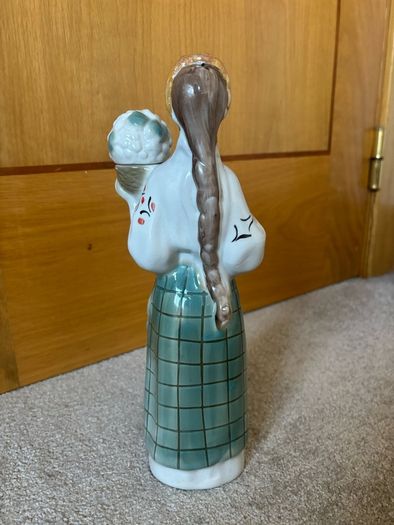 Vintage Porcelain Figurine Hand Painted Bottle Decanter