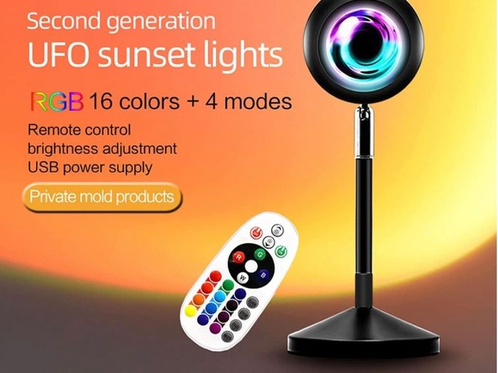Lamp Projection - 16 Colour | Sunset Light with 24Keys Remote Multicolour -- USB Port--Colour Changing & Fade Mode (FREE POSTAGE)