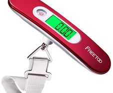Luggage Scale Portable Digital Weight Scale for Travel Suitcase Weigher with Tare Function 110 Lb/ 50Kg Capacity Red