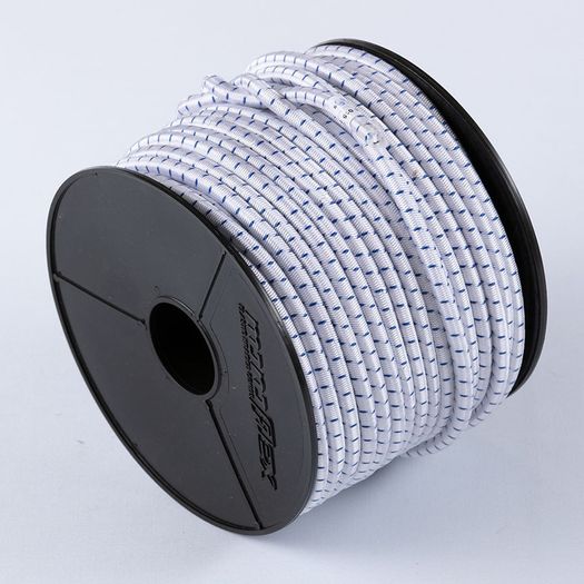 Elastic bungee rope 8mm / 50m - Reel  White/blue