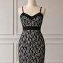Quiz Black & White Patterned Bodycon Dress - Size 8 / EU 36 Image 2