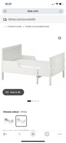 IKEA SUNDVIK Ext bed frame with slatted bed base, white, 80x200 cm