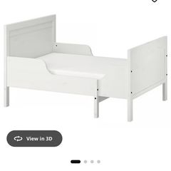 IKEA SUNDVIK Ext bed frame with slatted bed base, white, 80x200 cm