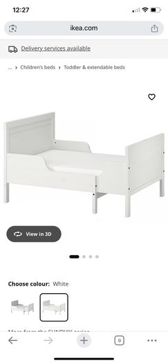 IKEA SUNDVIK Ext bed frame with slatted bed base, white, 80x200 cm