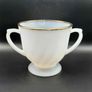 PRICE DROP ... Vintage Fire King White Swirl Creamer, Sugar Bowl and Cake Plate Set with Gold Trim, Opaque White Milk Glass. 1950s Image 5