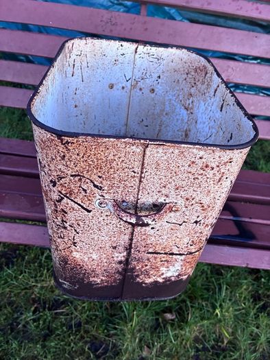 Vintage enamel bread bin