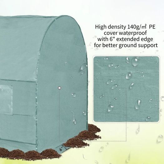 NEW SALE | Polytunnel Greenhouse Reinforced Walk in, Steel Frame, PE, 4 Mesh Windows 2.5x2 m
