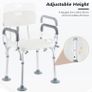 Shower Chairs for Elderly, Wide Frame Shower Stool with Anti-Skid Rubber Feet, Shower Seat with Adjustable Back and Armrest for Mobility, Maximum Load 120kg (FREE POSTAGE) Image 6