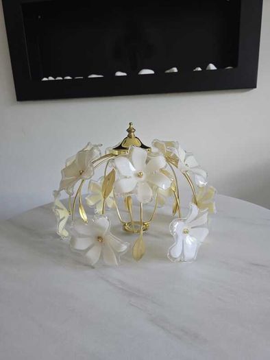 Vintage Hollywood Regency Floral Ceiling Light