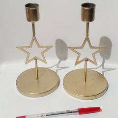 Gold Star Candle Holder Set of 2