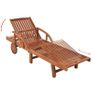 Sun Lounger with Table Solid Acacia Wood Image 2