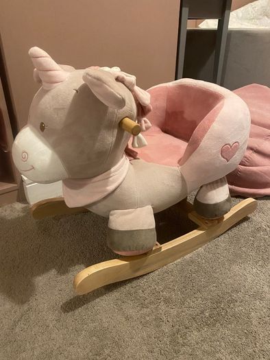 Wooden Baby Rocker Unicorn