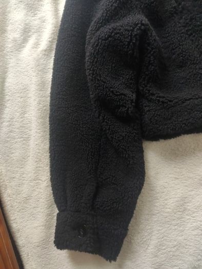 Bershka Black Teddy Fleece Jacket Size L