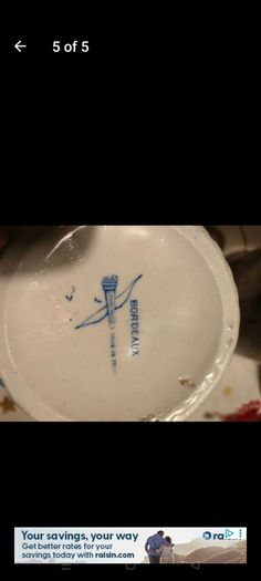 Antique blue and white Ridgeway Bordaux, Stoke on Trent pottery Vase..