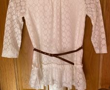 Brand new Girls Cream Lace Dress with Belt  7 yrs