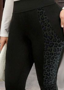Fabulous Leggings with Leather Look Trim size 20