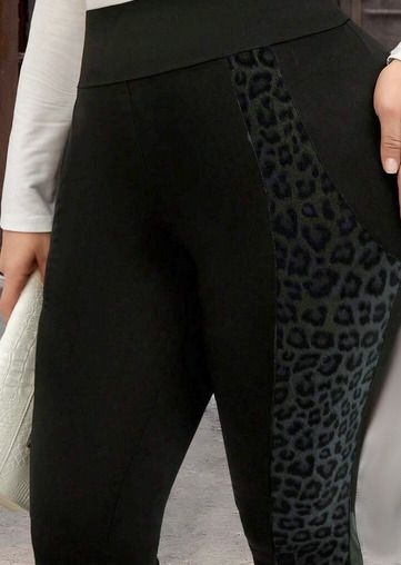 Fabulous Leggings with Leather Look Trim size 20