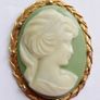 Vintage Green Cameo Pendant Image 3