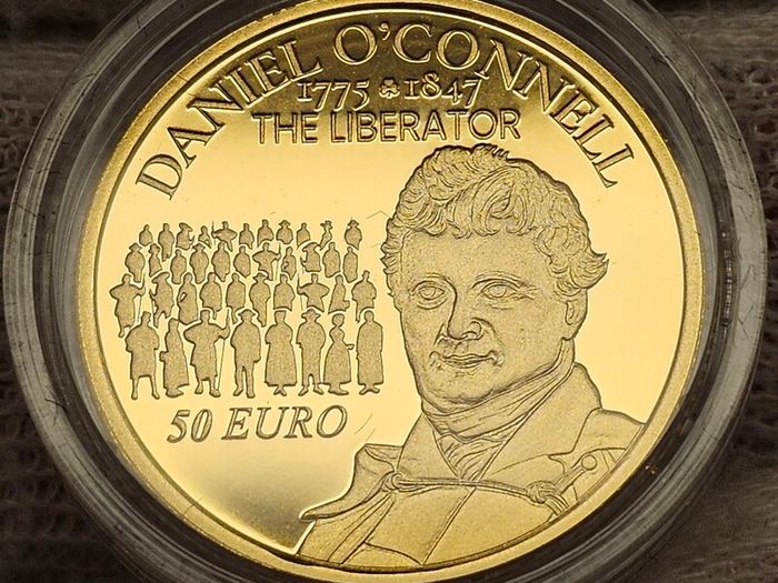 Ireland 2025 Gold Proof 1/4oz Au Daniel O'Connell 50 Euro Coin 250 Anniversary in Original Holder with COA