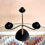 Laurids Lonborg 3 Arm Candle Holder, Rattan & Metal, Danish Mid-Century Image 3