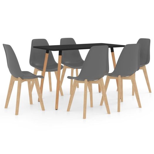7 Piece Dining Set Grey