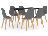 7 Piece Dining Set Grey