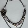 Vintage-bronze chain adorned with faux pearls and pastel beads Image 2