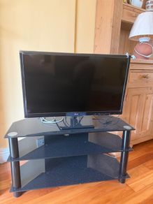 Black Glass TV Stand 3 Tier