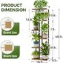 6 Tier Plant Stands Indoor, Corner Shelf Tall Plant Stand for Multiple Indoor Plants, Metal Tiered Display Stand for Living Room Balcony Garden Patio, Brown Image 3