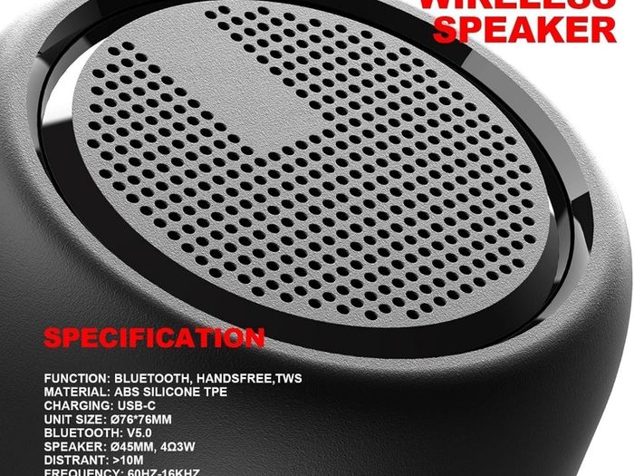 Bluetooth Speaker, Portable Mini Wireless Speakers Bluetooth 5.0 Outdoor Speaker with HD Stereo HiFi Bass, 1200mAh Battery, 24 Hour Playtime, IPX4 Waterproof Speaker for Shower, Travel, Sport