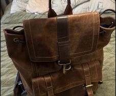 Genuine leather backpack