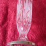 Vintage Killarney Crystal Ireland Cut Crystal 7 Inch Tall Hexagonal Shaped Bud Vase With Silver Tone Metal 3 Footed Round Base Made In Ireland Image 8