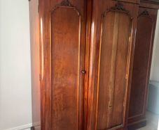 Stunning Antique Victorian Mahogany Triple Wardrobe