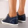Amazing Metallic Blue Shoes - Hidden Wedge Lace Ups size 6 Image 4