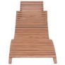 Folding Sun Lounger Solid Teak Wood Image 2
