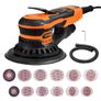 Random Orbital Sander 5 & 6-Inch, 350W Brushless Orbital Sander, 10,000 PRM 6 Variable Speed Electric Palm Sander with 20PCS Sandpapers, Dust Connector & Hose for Woodworking Detailing Sanding Image 9