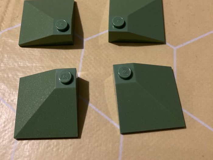 lego sand green roof corner pieces