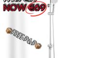 NEW SALE | Modern Chrome Shower Riser Rail Mixer, Round Bathroom Shower Tap System with Stainless Hose Pipe, Shower Head and ABS Handheld Shower