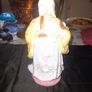 Beautiful Large Chinese Shou Xing porcelain figurine depicting the God of Longevity. It features an elderly man with a prominent bald head, holding a peach, which symbolizes long life, Postage Available, no chips or cracks Image 4