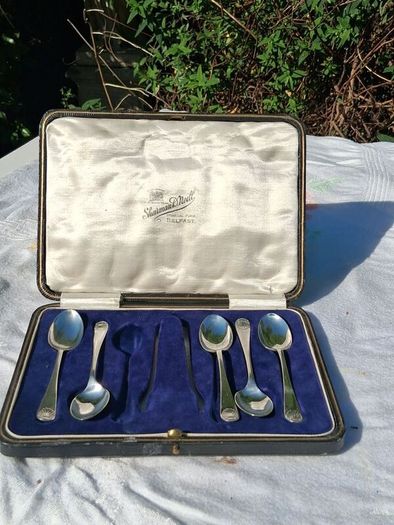5 X Cooper Bros Shell Pattern Sterling Silver Teaspoons