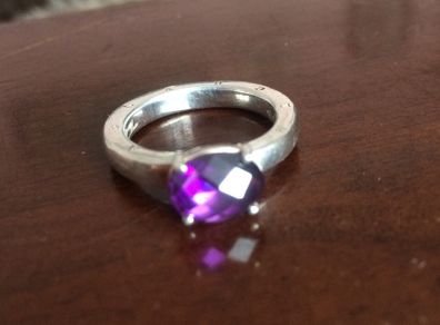 Gorgeous Thomas Sabo Sterling Silver Purple Crystal Ring